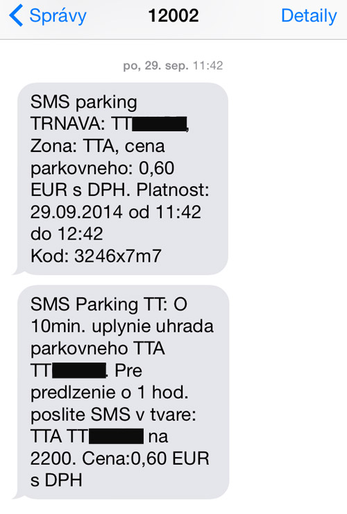 Mesto H ad Prev dzkovate a Syst mu SMS Platieb Za Parkovanie Po et 